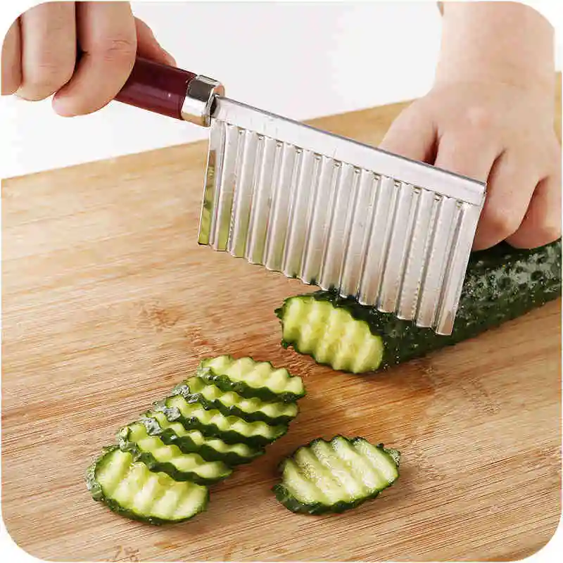 Из нержавеющей стали картофельные чипсы делая Овощечистка резак для овощей Кухонные ножи инструмент для фруктов нож волнообразный резак аксессуары для кухни gyh