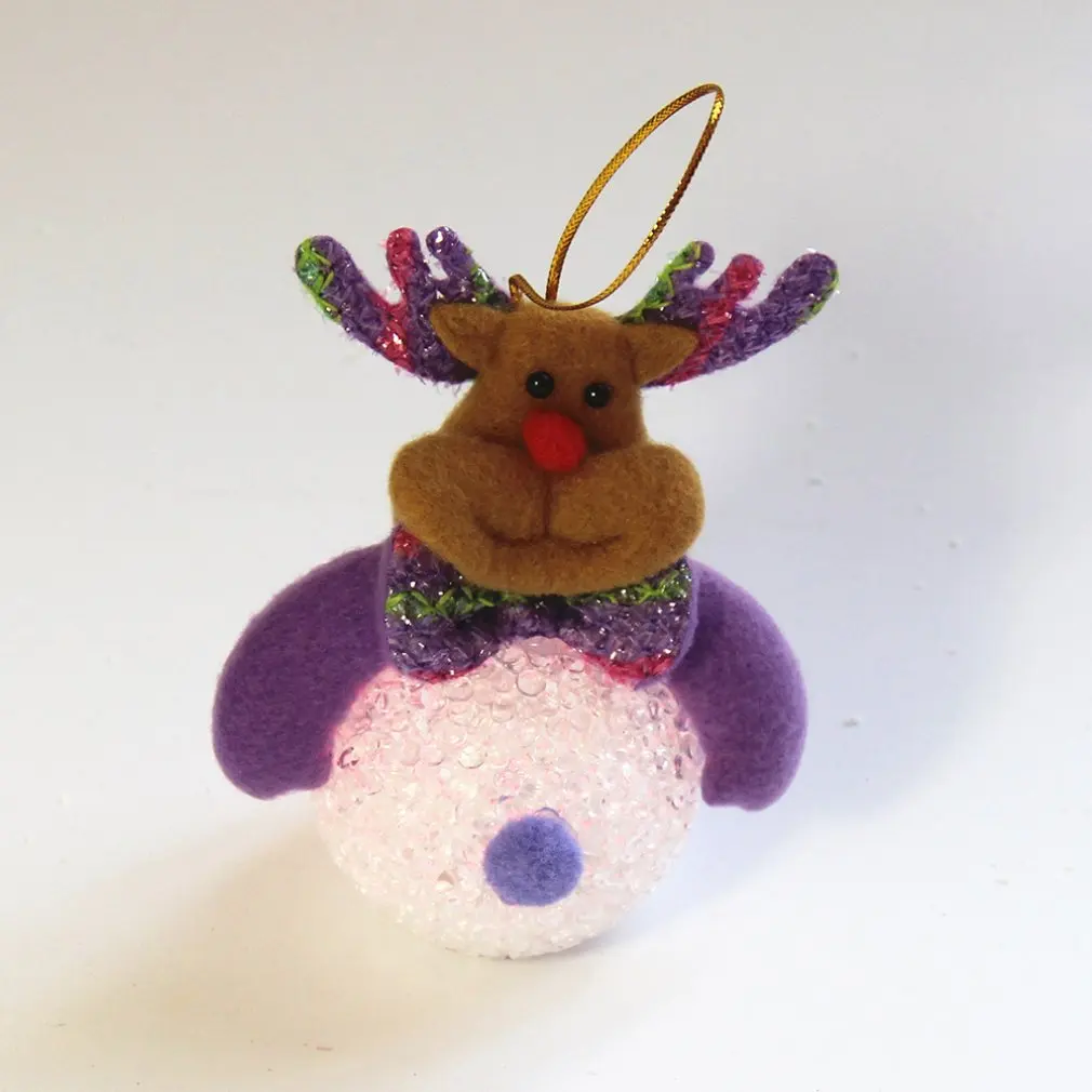 Рождественская светящаяся кукла светящаяся цветная вспышка снеговик медведь Хрустальный Снеговик EVA огни Рождественские украшения