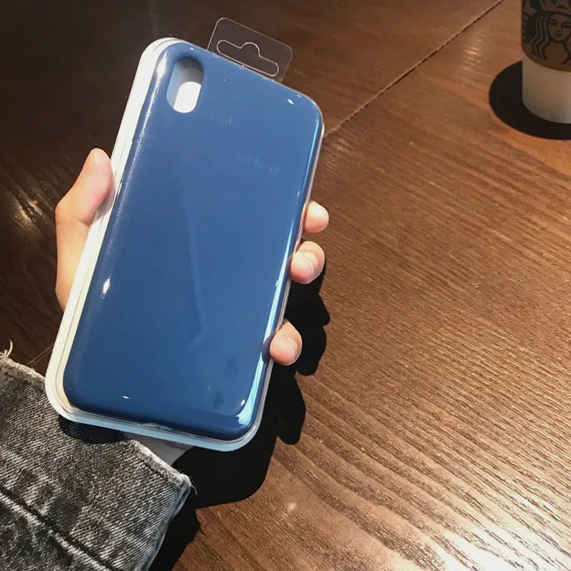 100 шт. официальный жидкий силиконовый чехол для iPhone 11 Pro Max X XS XR 7 8 6 6S Plus противоударный защитный чехол - Цвет: Cobalt blue