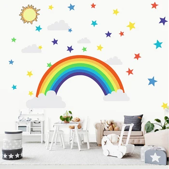 

Stars Wall Sticker Living Room baby Room Mural Decorations Mural Rainbow of Cartoon for Bedrooms of Children Pattern PVC