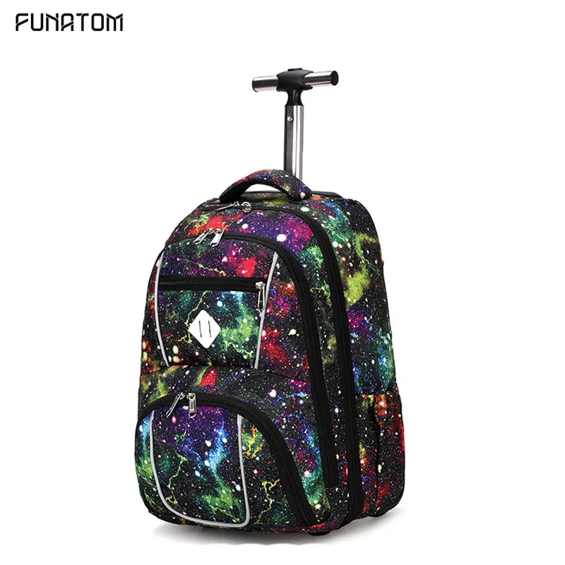 Galaxy Kids Rolling багаж школьные рюкзаки с чемодан на колесиках Детские багажные рюкзаки на колесах сумка для школы