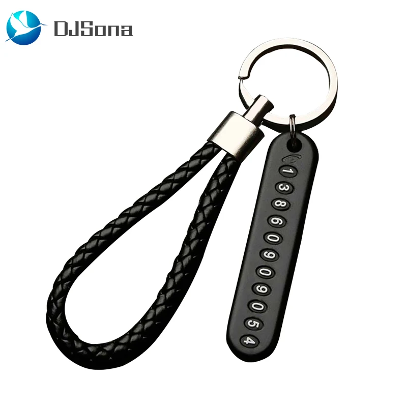 

Anti-lost Car Keychain Phone Number Card Keyring Phone Number Plate Key Ring Auto Vehicle Key Chain Accessories