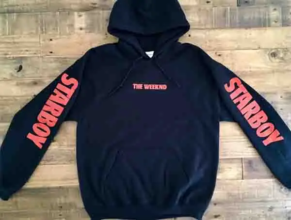 New winter fashion justin bieber sweatshirts men Starboy The Weeknd Tour Merch Black hoodie cotton fleece hoodie sweatshirt - Цвет: black