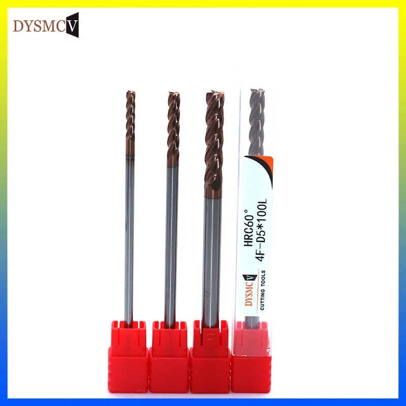 

HRC60 3X100L 4X100L 5X100L 6X100L 4Flute Solid Carbide Endmills Standard Length Side milling Slotting Profiling face mill