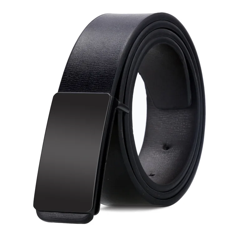 

SLIM THIN BELT AUTOMATIC BUCKLE METAL FASHION MEN REAL LEATHER MALE COWSKIN BELT BUSINESS CASUAL GIFT FOR HUSBAND