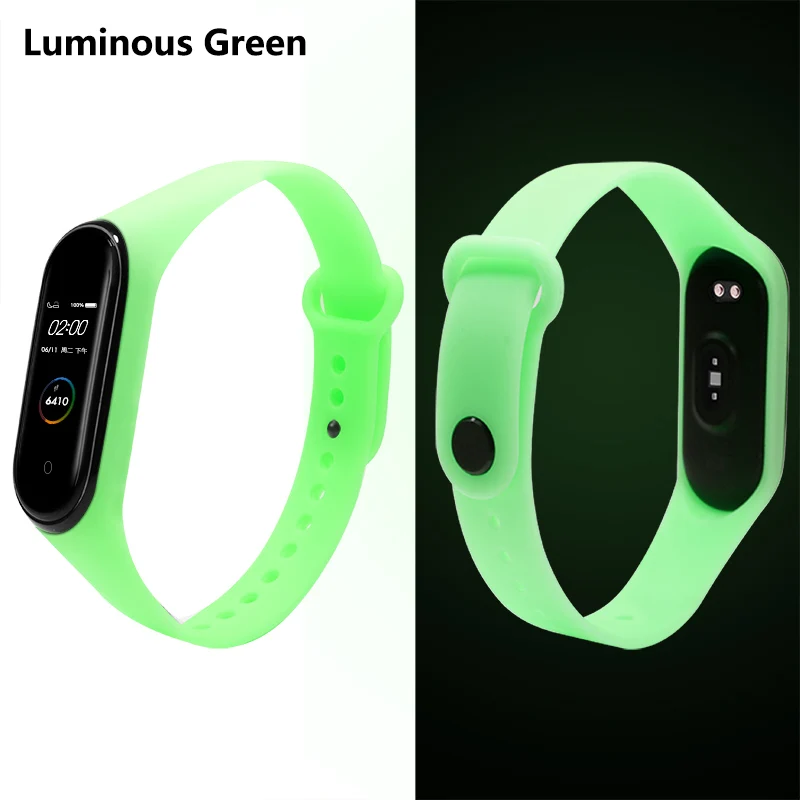 BOORUI Pre mi um Lu mi nous mi band 4 ремешок mi 4 Часы-ремешки ночник сменный ремешок на запястье для Xiao mi band 4 smartband - Цвет: Luminous Green
