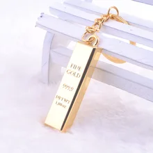 Золотые стержни моделирование металлические брелки модель Золото 999 брелок настраиваемые, с логотипом Мини Маленькие стержни брелок