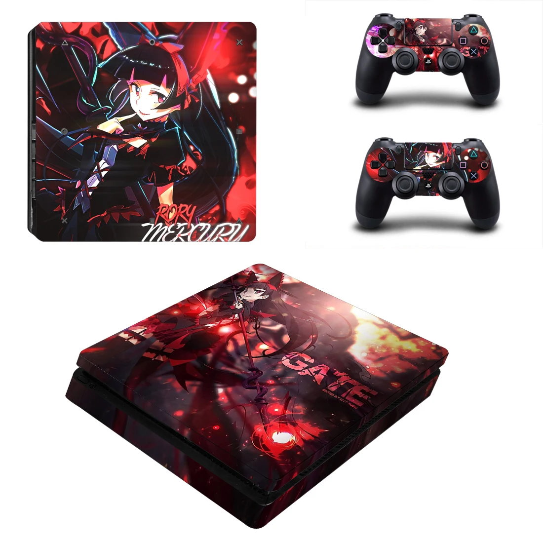 Cute Anime Girl Decal PS4 Slim Skin Sticker for Playstation 4 Console Protection Film and 2Pcs Controller Protective Skins | Электроника