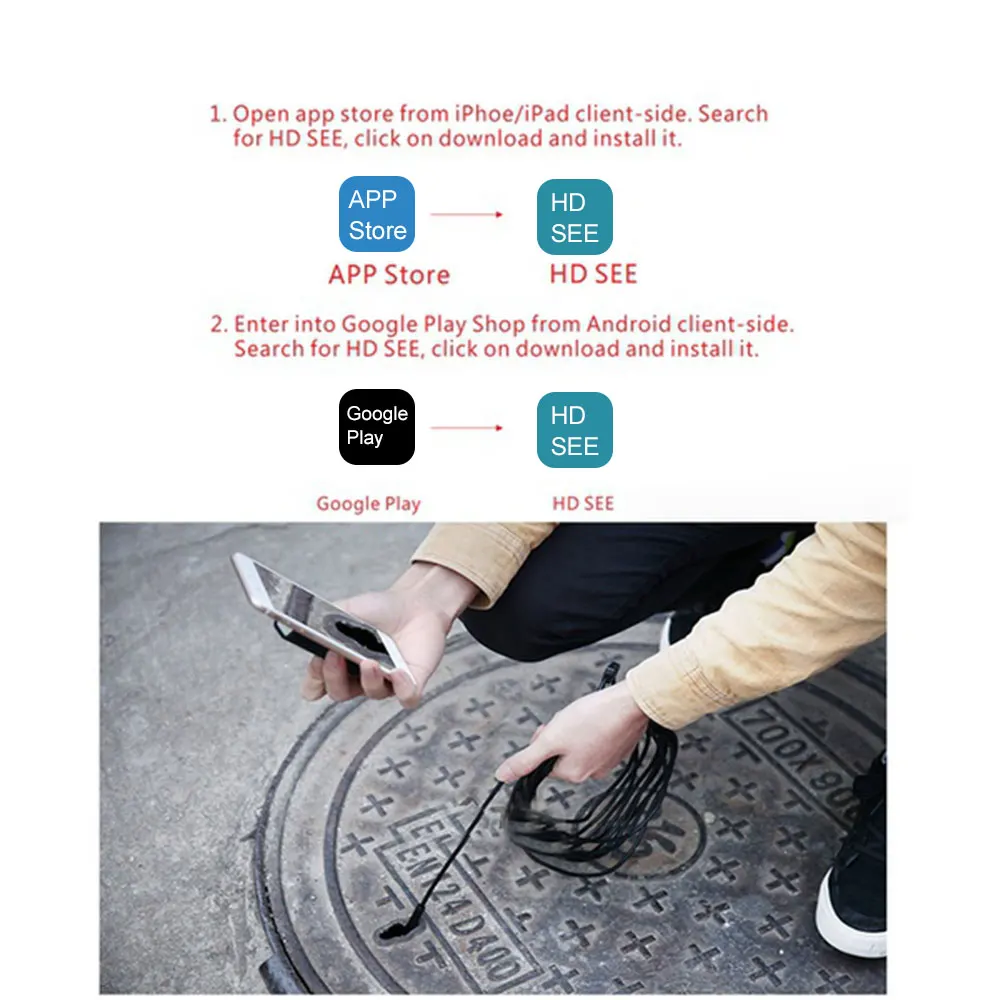 Endoscope Borescope Wireless 8mm F150 8LED Waterproof Snake Camera Hard Line for IOS Android
