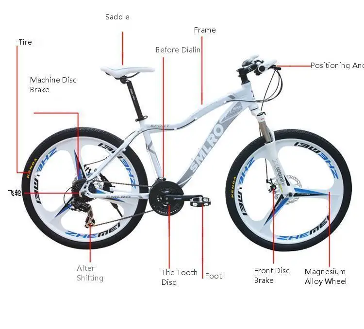 Алюминиевый модифицированный горный велосипед Smlro, 26 дюймов, Shimano 21 24, диск с переменной скоростью, избегающий землетрясения