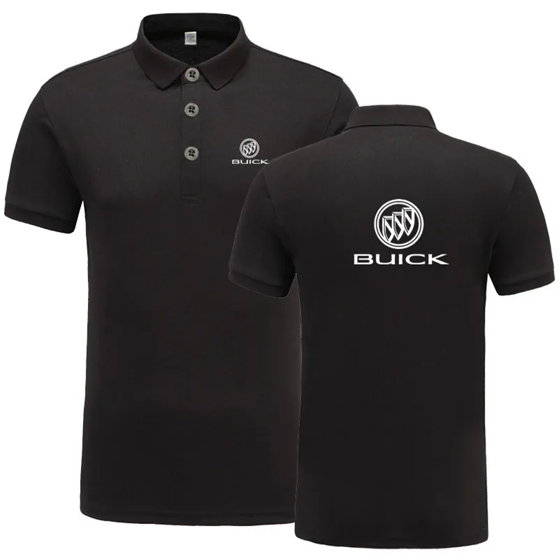 Summer New arrived Short Sleeve Men Buick Polo Shirts solid colour shirts tops - Цвет: Черный
