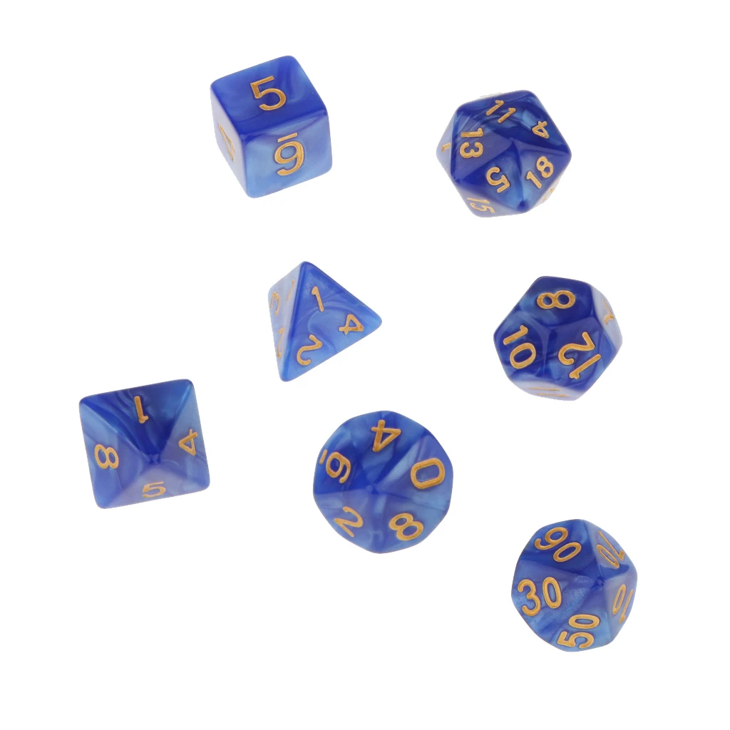 7pcs TRPG Games Parts D&D Gaming Dices D4-D20 Acrylic Dices 6 Colors Available 7pcs TRPG Games Parts D&D Gaming Dices D4-D20 Acrylic Dices 6 Colors Available