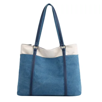 

NEW-Shoulder Bag Canvas Tote Bag Casual Ladies Trend Fabric Solid Color Women Bag Wild Canvas Women Bag