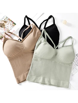 

Women's Vest open back bra underwear seamless and breathable bra underwear close fitting removable pad sports bra high quality