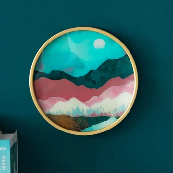 

Nordic circular wall picture restaurant wall decoration for living room sofa background light luxury murals wall art painting