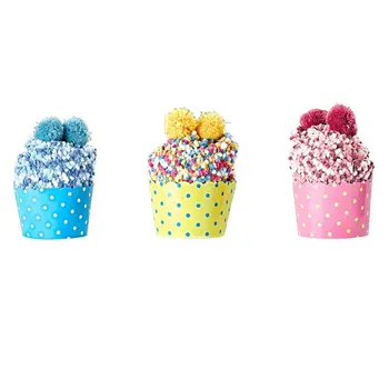 

THINKTHENDO 3 Pairs Winter Warm DIY Cupcake Slipper Socks Fuzzy Coral Velvet Pompom Hosiery