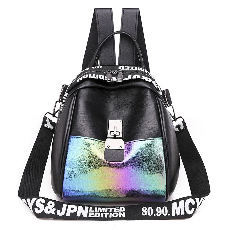 

PB1036 Backpack Women PU Leather Shoulder Bag For Teenage Girls Kids Multi-Function Small Bagpack Female Ladies School Backpack
