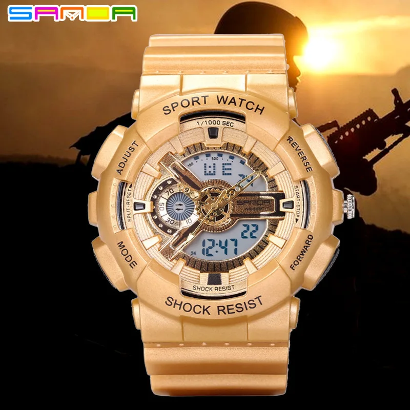 

SANDA Sanda Camouflage Color Multi-functional Dual Display Cold Light Electronic Waterproof Outdoor Military Shock-resistant Spo