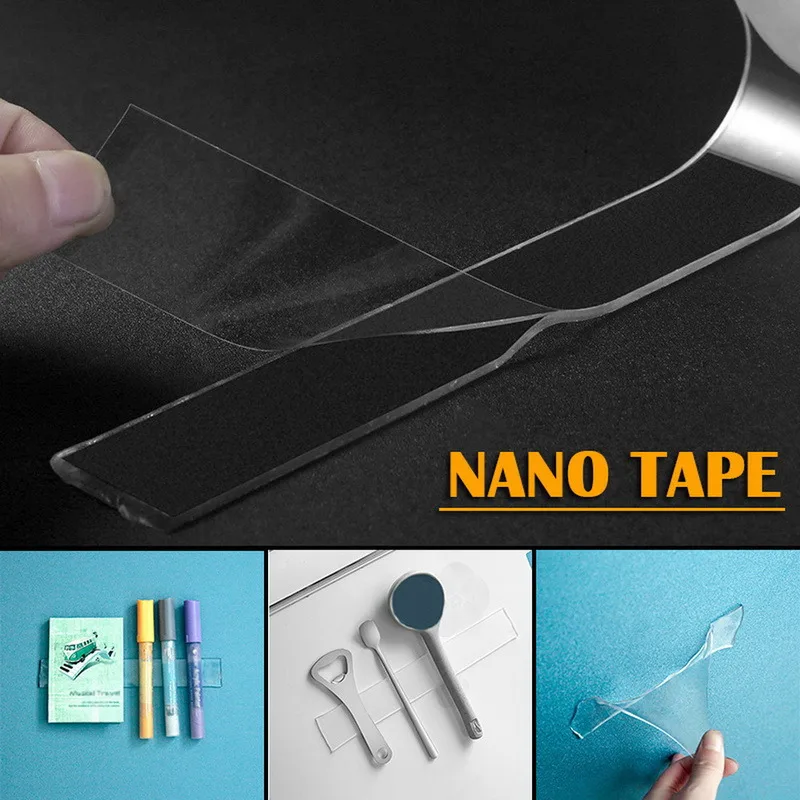 Double Sided Adhesive Tape Multifunctional Waterproof Reusable Wall Stickers Transparent Strong Sticky Glue Car Bathroom Kitchen