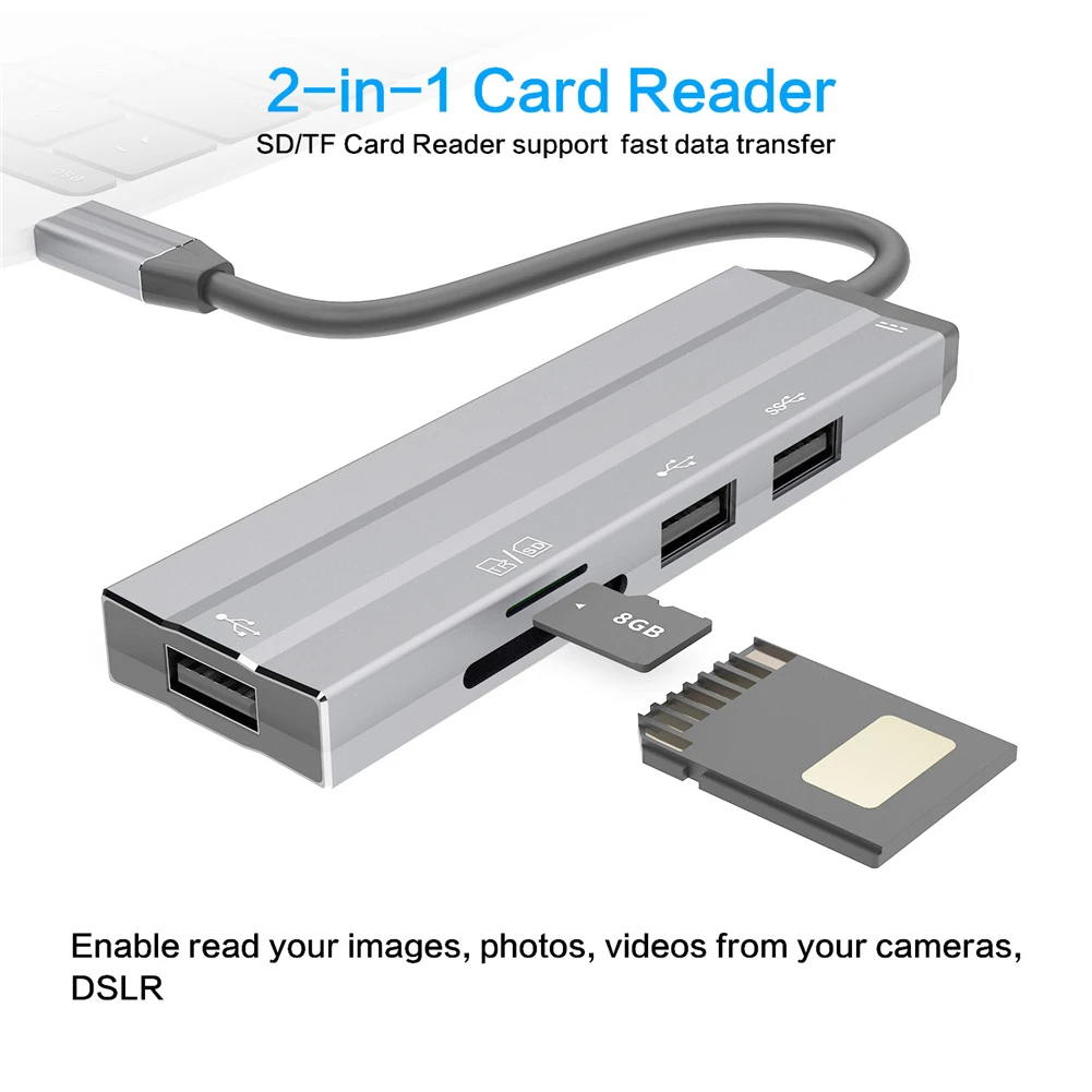Usb-хаб USB C к HDMI USB 2,0 SD/TF кард-ридер адаптер для MacBook samsung Galaxy S9/Note 9 huawei P20 Pro type C USB 3,0 концентратор
