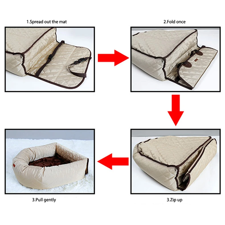 Multifunction Dog bed Cat Carrier Car Seat Beds Sofa Kitten Puppy Dog house Thickened large size Dog mat 60cm