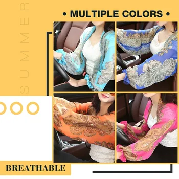 

New UV-proof Sleeve Shawl Breathable Sunproof Printed Women Sleeve Shawl for Oudtoor Riding Driving SCI88