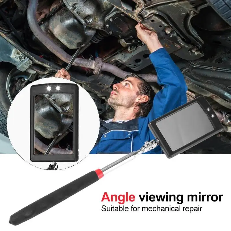 

Adjustable Angle View Endoscope Automotive Telescoping Inspection Mirror With 2 LED Lights Mechanical Automobile Repair Tools