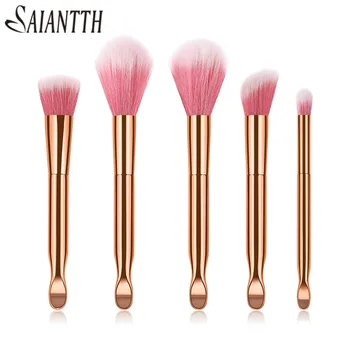 

SAIANTTH makeup brushes set 5/7/8/10pcs rose gold Ear spoon Foundation blending blush cosmetic beauty tool concealer eye shadow