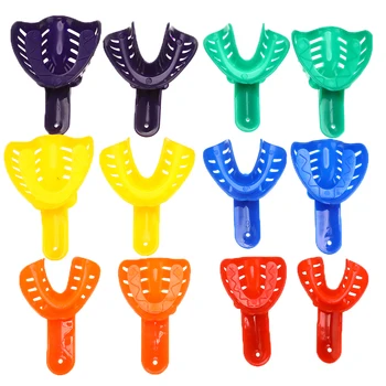 

12Pcs/set Dental Impression Trays Plastic Materials Teeth Holder Kit Dental Trays Materials For Adult Children Oral Care Tool
