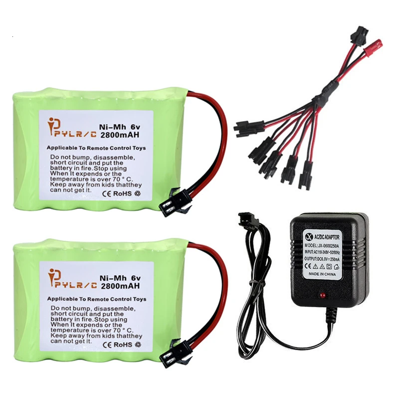 Бургундия 6v 2800mah Ni-MH аккумулятор и зарядное устройство для радиоуправляемых игрушек, автомобилей танков, роботов, пушки 2800mah AA 6v перезаряжаемый аккумулятор для радиоуправляемых лодок - Цвет: Бургундия