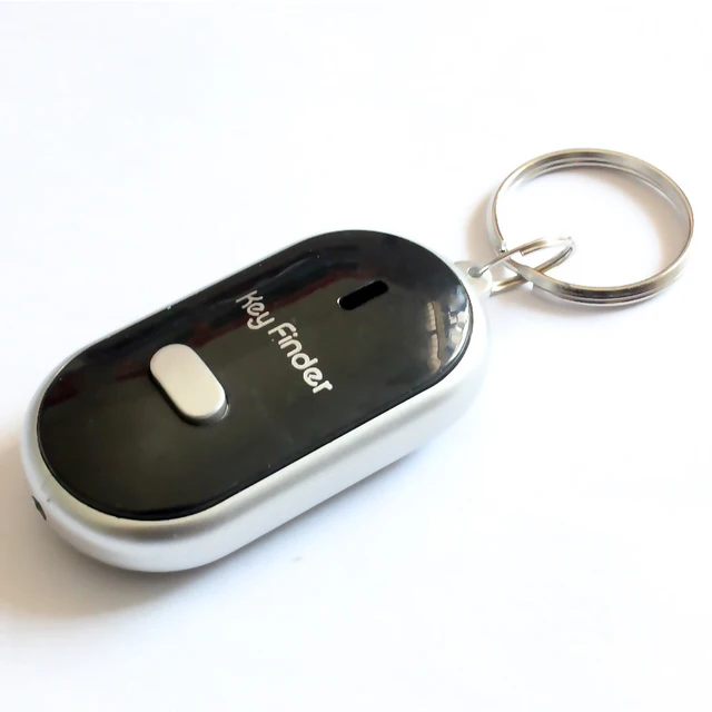 LED Key Finder Locator Find Lost Keys Chain Keychain Whistle Sound Control Locator Keychain Accessories H-best black