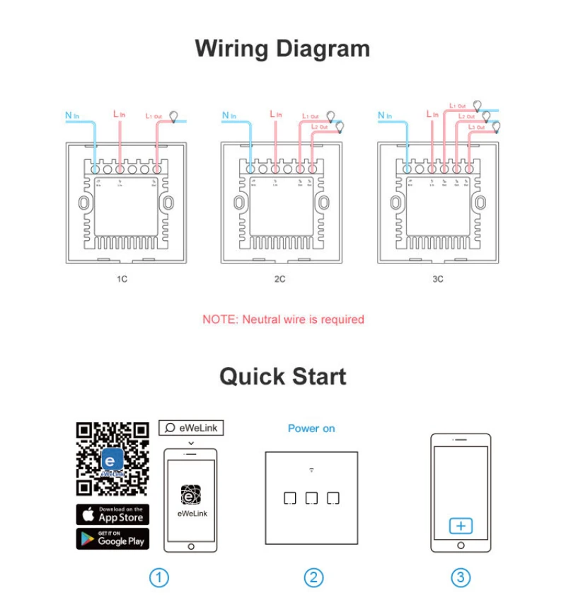 SONOFF T1/T2/T3/T0 WiFi Smart Switch Home Automation Modules EU/UK/US WiFi Wall Switches Works with eWelink Google Home Alexa wifi smart switch