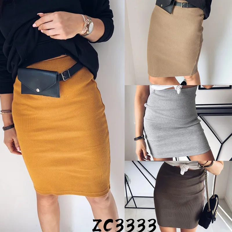 LOSSKY Knitted 2019 Autumn Bodycon Long Skirt Sexy Black White High Waist Tight Women Maxi Elegant Party Club Wear Pencil Skirts