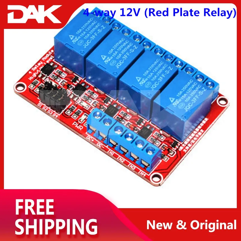 1248-way 5V12V24V релейный модуль с оптроном изоляции для поддержки высокого и низкого уровня триггера макетной платы - Цвет: 4-Channel 12V
