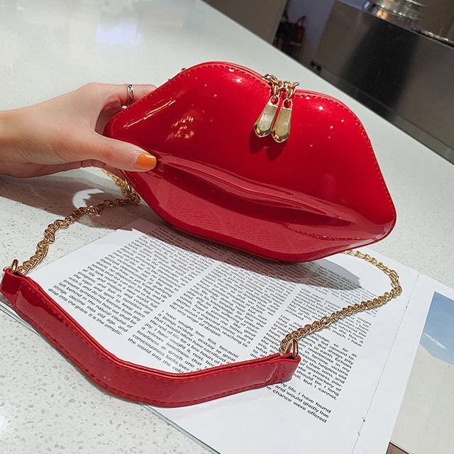 Mini Fashionable Red Glossy Handbag