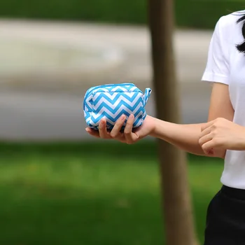 

50 Pcs Small Size Chevron Cosmetic Bags Chevron Makeup Bag Small Cosmetic Case with Zipper Closure DOM068
