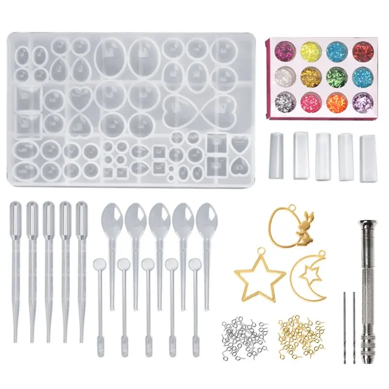

Resin Casting Molds Epoxy Handicraft Kit Silicone Mold Making Jewelry Gem Pendant Clasp Mould Craft DIY Set