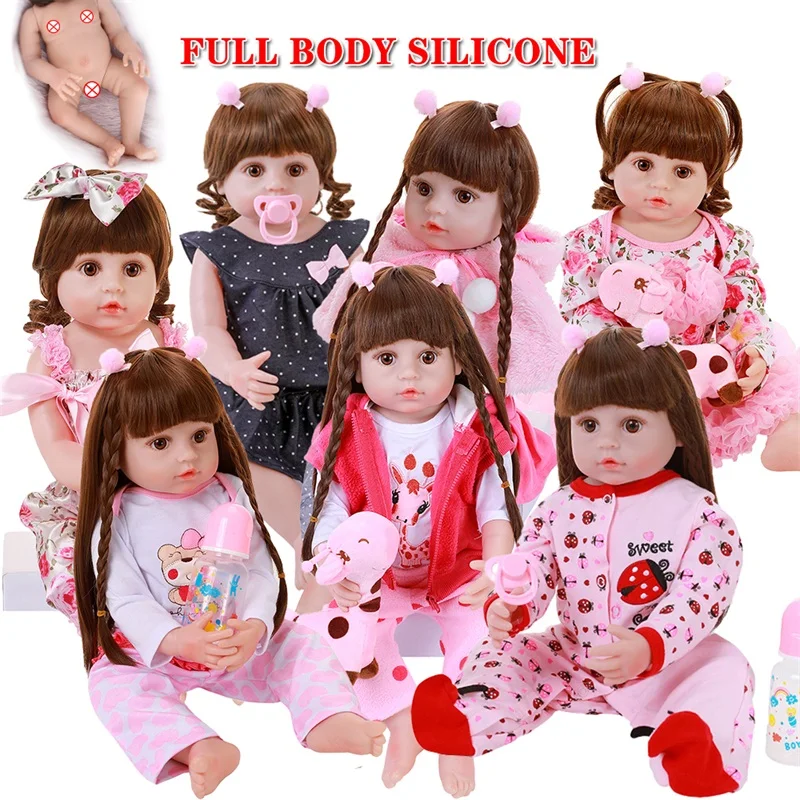 Miaio 22 polegadas 56cm Bebe Reborn Baby Dolls realista recém-nascido macio  completo de silicone de silicone corpo surprice brinquedo de presente para  crianças