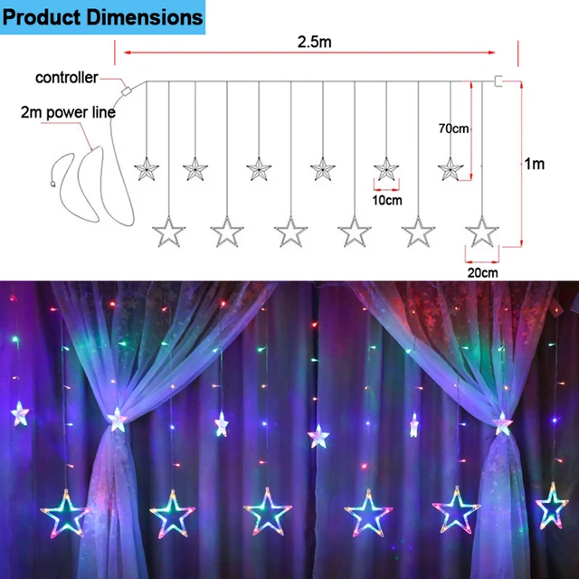 Star Curtain String LED Lights