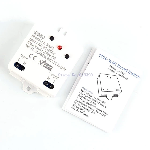 

A7-- 2.4G IoT Controller Wireless WIFI Control Relay Module 5A AC 85V-250V Support 433MHz RF Remote Intelligent Control