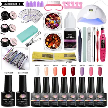 

Holographic Glitter Nail Gel Set Kits UV Gel Nail Polish Set Nail Gel Varnish Semi Permanent Nail Varnish Sequins Gel Nail Tool