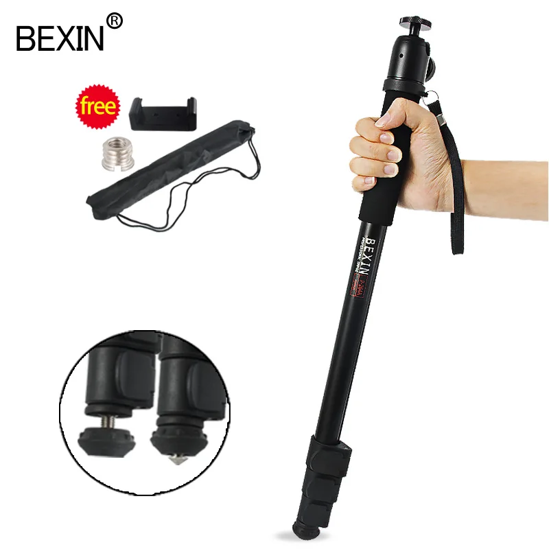  BEXIN Telescopic handheld Pole Walk Stick lightweight video dslr camera stand ball head monopod uni