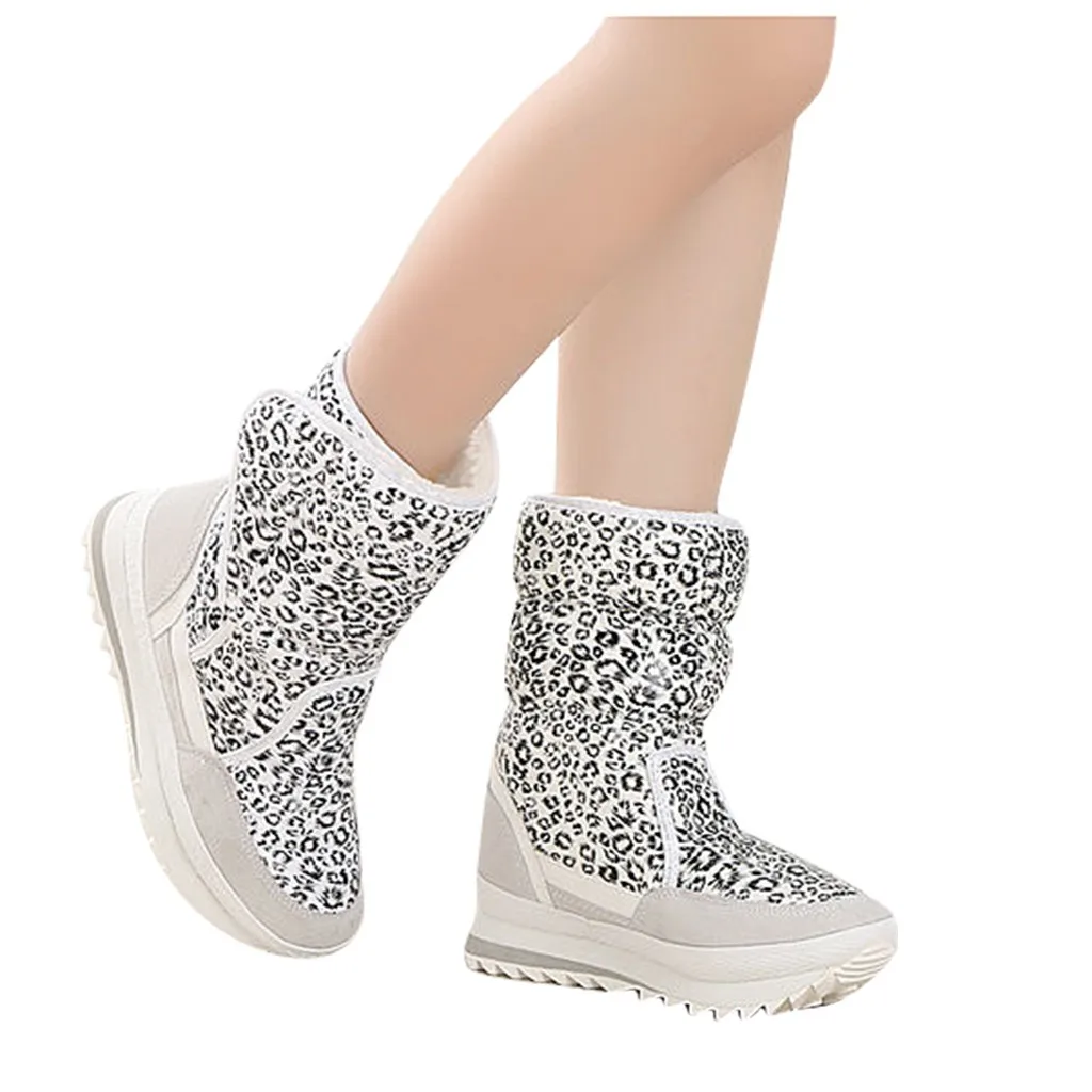 White Botas mujer/женские ботинки водонепроницаемые зимние сапоги до середины икры на платформе теплые женские зимние сапоги; zapatos de mujer; женская обувь; 30 - Цвет: White