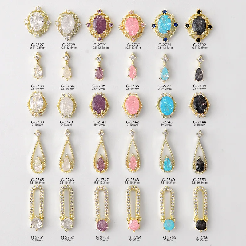 

10 Pcs Shiny Luxury Zircon Stone 3D Nail Art Decorations Charm Diamond Crystal Alloy Jewelry Manicure Design Accessories