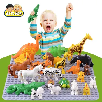 

Animal Model Figures big Building Block kids educational toys for children Gift Brinquedos compatible Leduo Big block