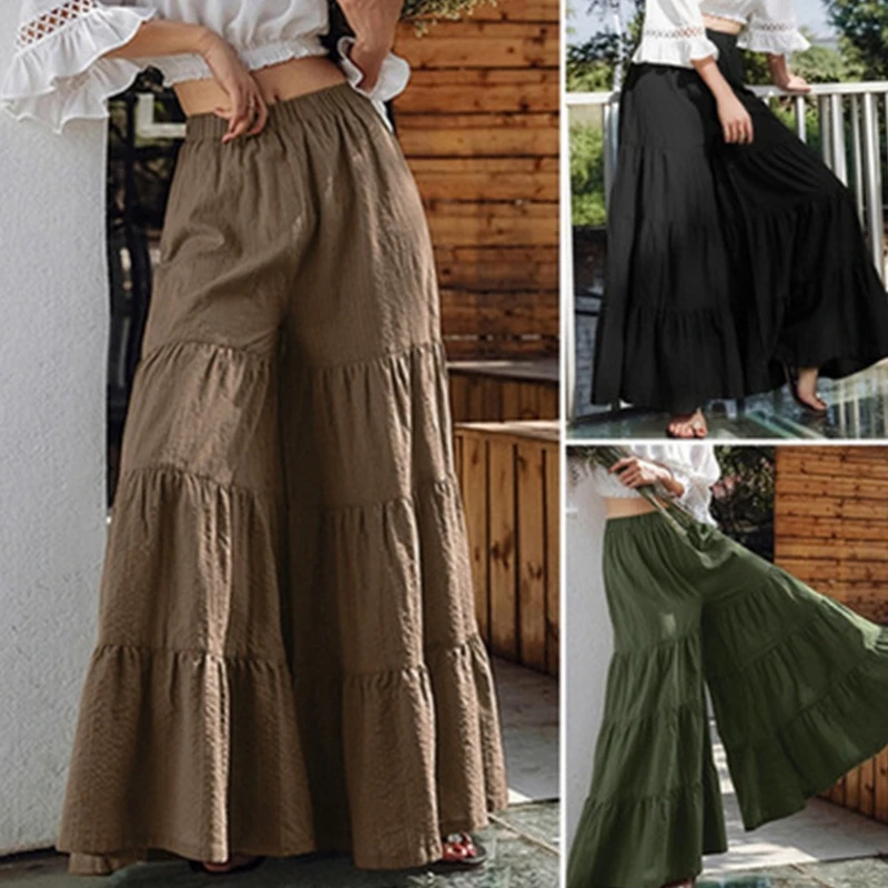 Брюки Lugentolo женские с широкими штанинами модные эластичные свободные однотонные