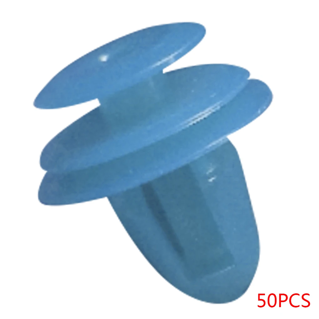 50pcs blue Универсальное автомобильное крыло Пластик зажимы бампер интерьера автоматическое пластиковое крепление 100/200/500/1000 предмета в комплекте подбираются произвольно - Название цвета: 50pcs blue