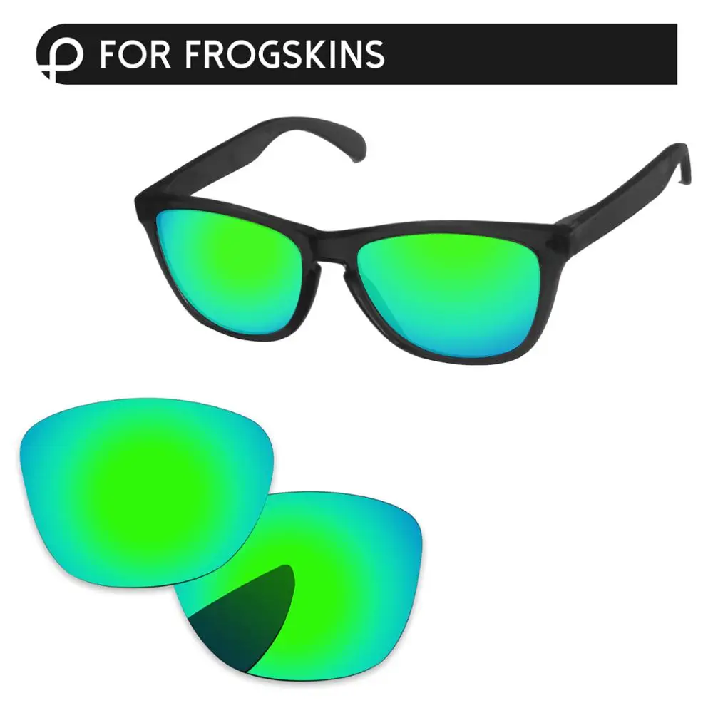 Изумрудно зеленый зеркало Поляризованные замена оптические стёкла для Frogskins Солнцезащитные очки женщин рамки 100% UVA и UVB защиты