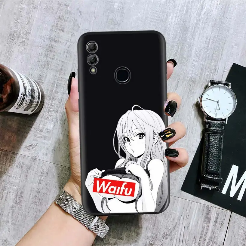 Sugoi семпай аниме Waifu черная крышка чехол для телефона для huawei Y9 Y5 Y6 Y7 Honor 10 9 Lite 9X8X8 S 8A фотоаппаратов моментальной печати 7S 7A 10i 20i V20 Coque - Цвет: BA100-3