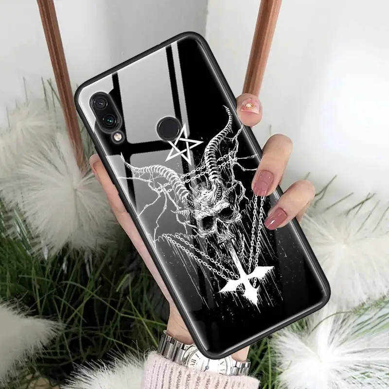 Чехол из закаленного стекла с головой козла сатаны для Red mi 7 8A Note 7 6 8 8Pro K20 K20Pro Xiaomi mi A3 mi CC9E mi CC9 - Цвет: 04